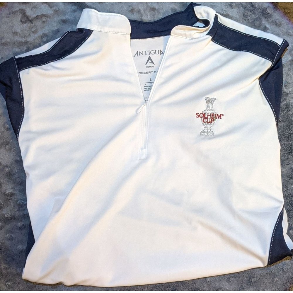 Solheim Cup USA Quarter Zip Polo Short Sleeve Shirt Women Large